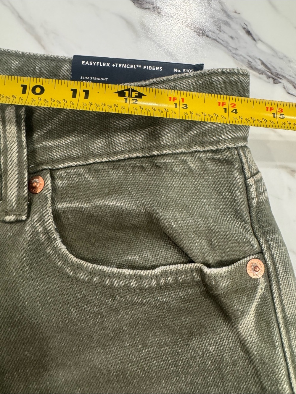 American Eagle Men's EasyFlex Tencel Slim Straight Jeans Green 28/32 New NWT - Picture 10 of 11